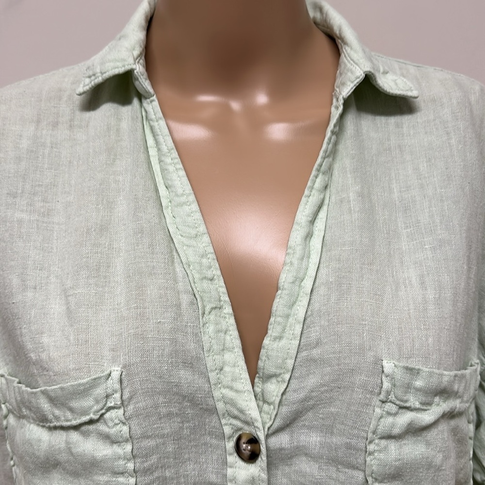 Zara Button Front Crop Top With Pockets - image 2